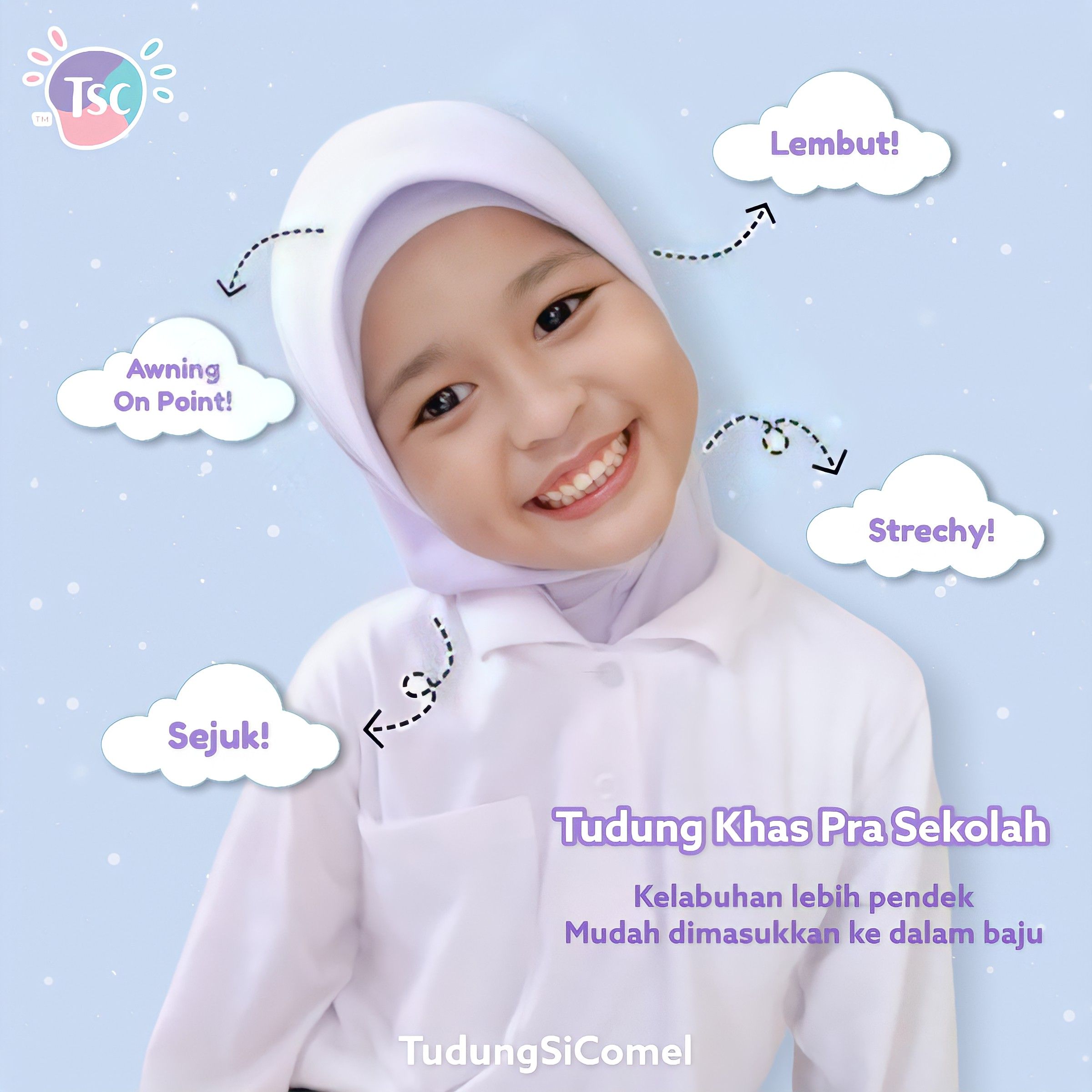 Tudung Pra Sekolah (Borong 10 helai) - Image 5