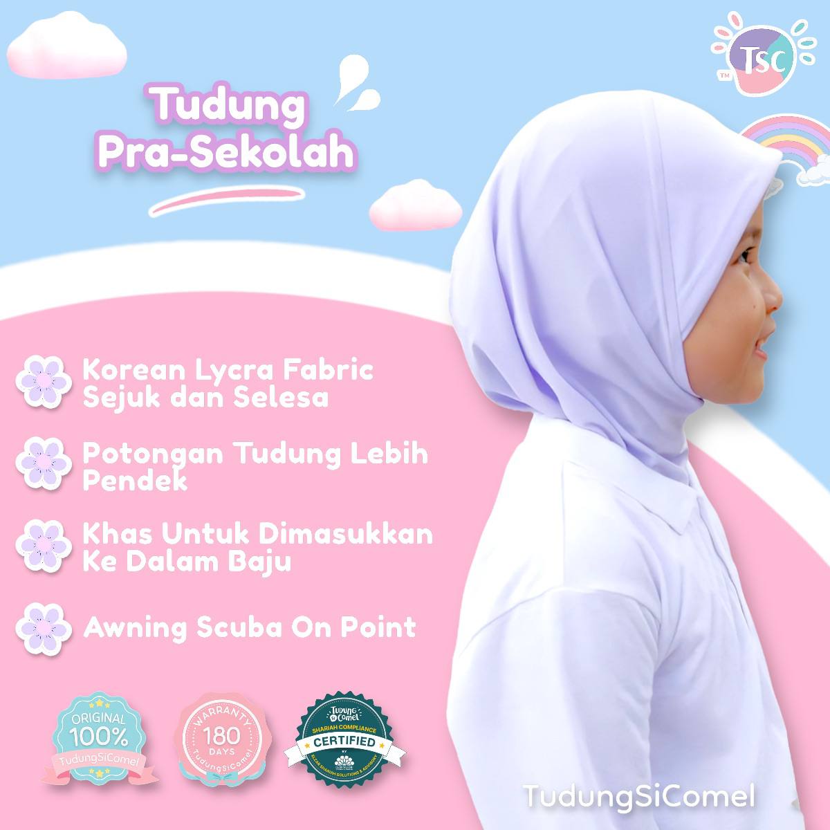 Tudung Pra Sekolah (Borong 10 helai) - Image 6
