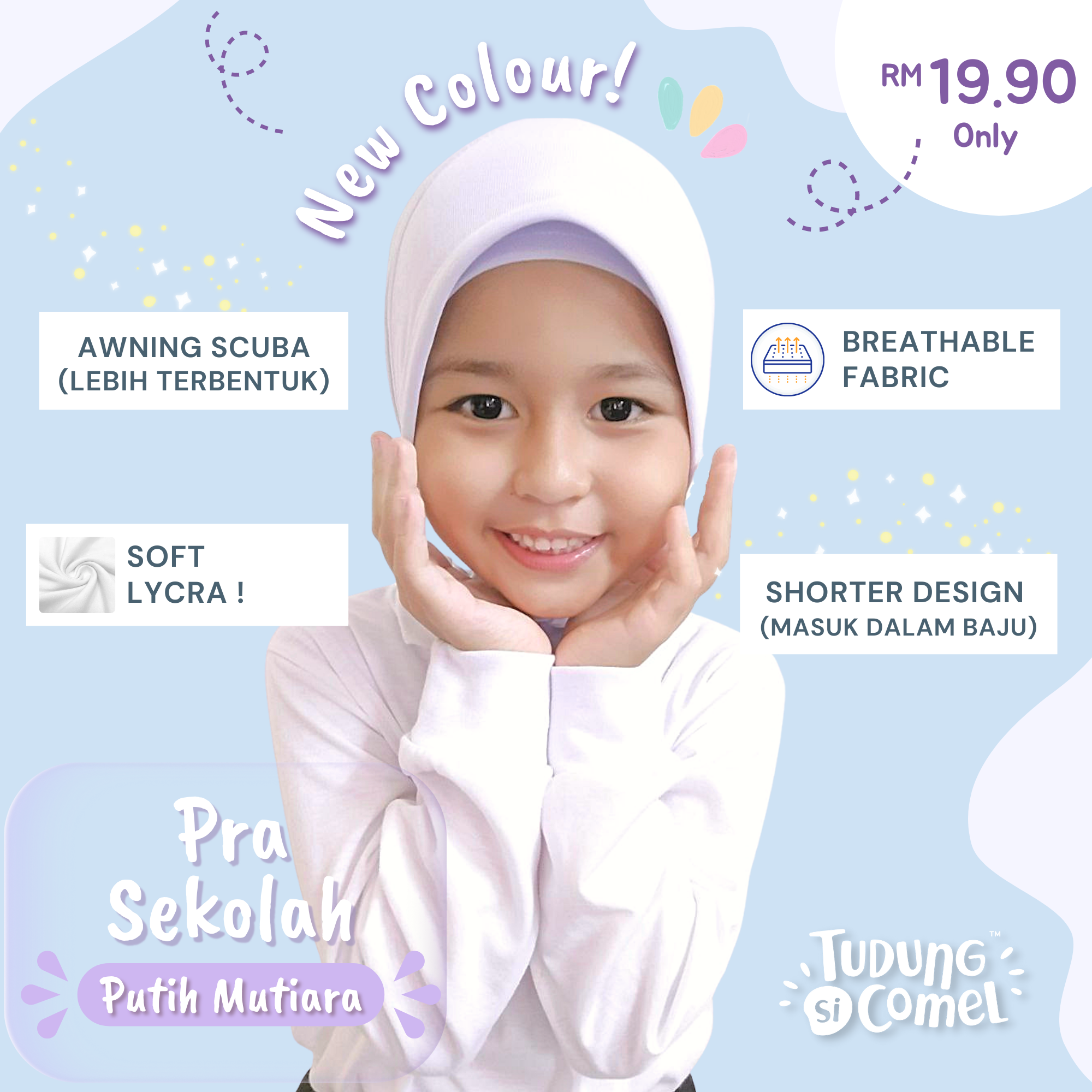 Tudung Pra Sekolah (Borong 10 helai) - Image 4